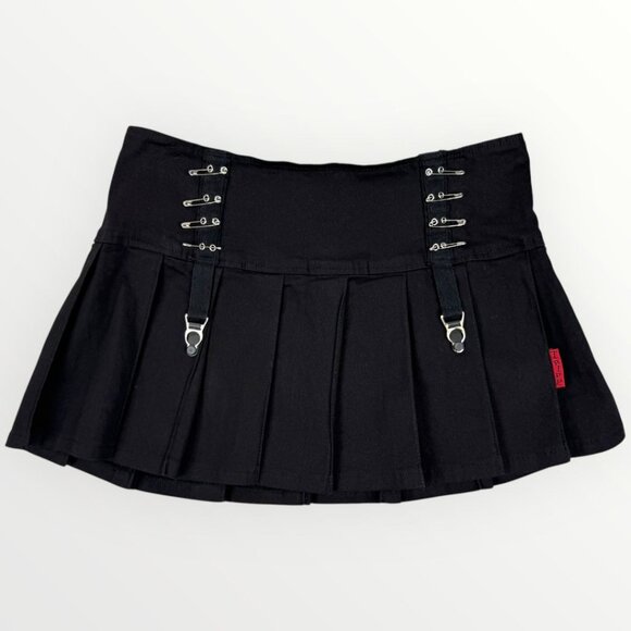 TRIPP NYC Daang Goodman Grunge Pleated Garter Straps Mini Skirt Rave Whimsygoth - Picture 2 of 10